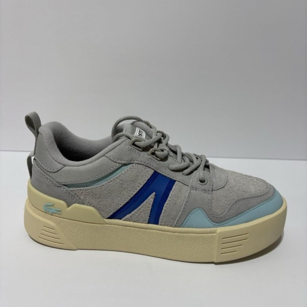 Lacoste Women’s L002 223 5 CFA Gray/Blue Sneakers, Size 6.5 M